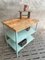 Industrial Shelving Unit or Table in Mint Green Steel & Wood 10