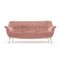 3-Seater Sofa in Pink Velvet, 1950s 8