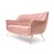 3-Seater Sofa in Pink Velvet, 1950s 6