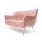 3-Sitzer Sofa in rosa Samt, 1950er 6