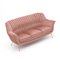 3-Seater Sofa in Pink Velvet, 1950s, Image 4