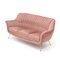 3-Sitzer Sofa in rosa Samt, 1950er 3