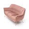 3-Sitzer Sofa in rosa Samt, 1950er 7