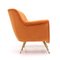 Armchairs in Orange Velvet with Brass Feet, 1950s, Set of 2 8