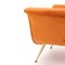 Armchairs in Orange Velvet with Brass Feet, 1950s, Set of 2 11