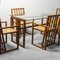 Wooden Dining Table and Chairs, 1970s, Set of 5 2