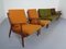 Mid-Century Danish Teak Lounge Chairs & Sofa in Kvadrat Tonica 2, Set of 5 3