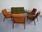 Mid-Century Danish Teak Lounge Chairs & Sofa in Kvadrat Tonica 2, Set of 5, Image 2