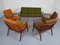 Mid-Century Danish Teak Lounge Chairs & Sofa in Kvadrat Tonica 2, Set of 5 1