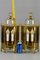 Vintage Brass and Glass Two-Light Wall Lanterns, Set of 2 21