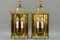 Vintage Brass and Glass Two-Light Wall Lanterns, Set of 2 11