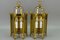 Vintage Brass and Glass Two-Light Wall Lanterns, Set of 2 3