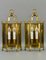 Vintage Brass and Glass Two-Light Wall Lanterns, Set of 2 1