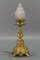 Rococo Style White Frosted Glass and Bronze Table Lamp, 1930s, Image 1