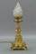 Lámpara de mesa estilo Rococó de vidrio esmerilado de bronce blanco, años 30, Imagen 13