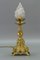 Rococo Style White Frosted Glass and Bronze Table Lamp, 1930s, Image 13