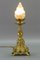 Rococo Style White Frosted Glass and Bronze Table Lamp, 1930s, Image 2