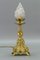 Rococo Style White Frosted Glass and Bronze Table Lamp, 1930s, Image 3