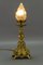 Lampe de Bureau Style Rococo en Verre Givré Blanc et Bronze, 1930s 4