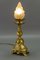 Lampe de Bureau Style Rococo en Verre Givré Blanc et Bronze, 1930s 6