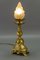 Rococo Style White Frosted Glass and Bronze Table Lamp, 1930s 6