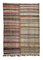 Alfombra Kilim turca Mid-Century moderna de rayas multicolores, Imagen 7