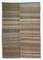 Tapis Kilim Vintage Turquoise Moderne avec des Couleurs Douces et des Rayures Horizontales 1