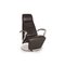 Grauer Leder Lounge Stuhl von Willi Schillig 1