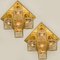 Brass & Ice Glass Flush Mount or Sconce from Kalmar, 1970s 2