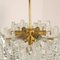 Modern Two-Tiered Ice Glass & Brass Pendants from Kalmar, 1970s, Set of 2, Image 4