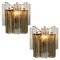 Smoked and Clear Glass Wall Lights by J.T. Kalmar, Austria, 1960, Set of 2 1