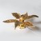 Large Brass Flower Wall Light in the style of Willy Daro, 1970s 7