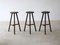 Oak Bar Stools, Set of 3 2