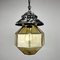 Mid-Century Glass & Metal Pendant Lamp from ISMOS, Italy, 1980s 5