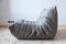 Vintage Elephant Grey Leather Togo Lounge Chair by Michel Ducaroy for Ligne Roset 6