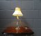 French Glass Table Lamp with Beige Pleated Lampshade 3