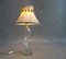 French Glass Table Lamp with Beige Pleated Lampshade 9
