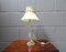 French Glass Table Lamp with Beige Pleated Lampshade 2