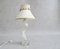 French Glass Table Lamp with Beige Pleated Lampshade 1