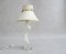 French Glass Table Lamp with Beige Pleated Lampshade, Image 1