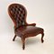 Antique Victorian Style Leather Spoon-Back Chair 1