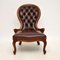 Antique Victorian Style Leather Spoon-Back Chair 2