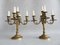 Large 5-Armed Candlesticks in Brass, 1950s, Set of 2 9