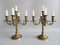 Candelabros de 5 brazos grandes de latón, años 50. Juego de 2, Imagen 1