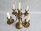 Candelabros de 5 brazos grandes de latón, años 50. Juego de 2, Imagen 5