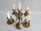 Large 5-Armed Candlesticks in Brass, 1950s, Set of 2 5