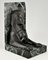 Bronze Sphinx Buchstützen Art Deco oder Ägyptisch von C. Charles, 1930er, 2er Set 8