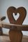 Sedia Heart vintage scultorea in legno di quercia massiccio, inizio XX secolo, Immagine 6