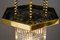 Hexagonal Art Deco Pendant Lamp with Original Glass Shade, 1920s 8