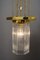 Lámpara colgante Art Déco hexagonal con pantalla de vidrio original, años 20, Imagen 9